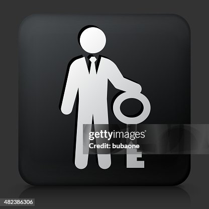 Black Square Button with Answer Key Icon Black Square Button with Answer Key Icon