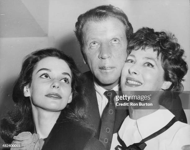 Portrait of American actors Susan Strasberg, Dan Dailey and Rita Gam; stars of the new ITV television show 'The Time of Your Life', at The Savoy...