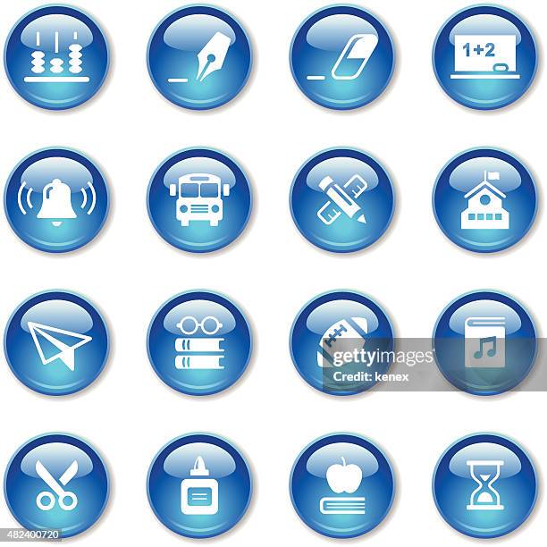 crystal icons set | education - abacus stock illustrations