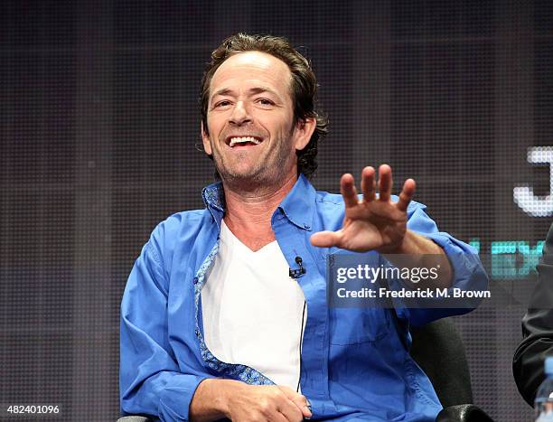 Executive producer/actor Luke Perry speaks onstage during the 'Welcome Home' panel discussion at the UP Entertainment portion of the 2015 Summer TCA...