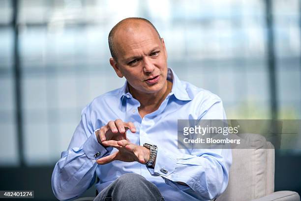 Tony Fadell, founder and chief executive officer of Nest Labs Inc., speaks during a Bloomberg Studio 1.0 interview in San Francisco, California,...