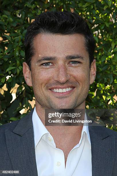 Actor Wes Brown attends Hallmark Channel and Hallmark Movies and Mysteries at the 2015 Summer TCA Tour at a private residence on July 29, 2015 in...