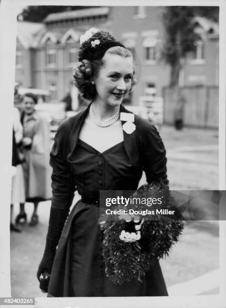 Raine Spencer, the Hon Mrs Gerald Legge, attending Ascot Racecourse, England, June 16th 1953.