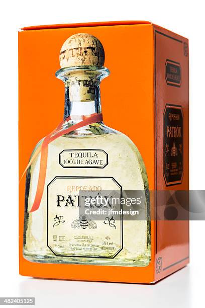 reposado patron tequila box - lechuguilla cactus stock pictures, royalty-free photos & images