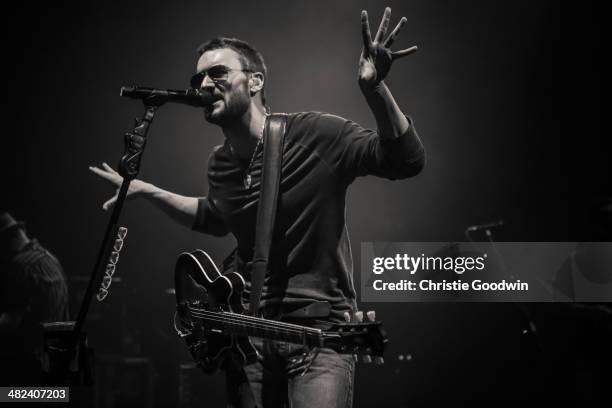 Eric Church performs on stage at Shepherd's Bush Empire on March 2, 2014 in London, United Kingdom.