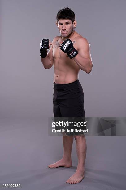 Dileno Lopes poses for a portrait during media day for season four of The Ultimate Fighter Brazil on February 4, 2015 in Las Vegas, Nevada.