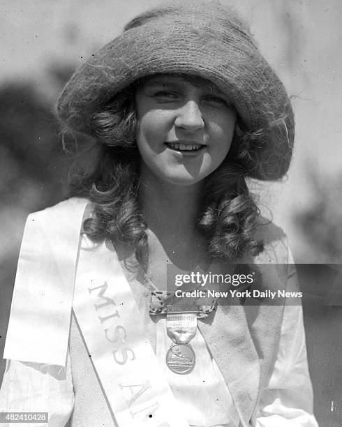 Miss Margaret Gorman of Washington, D.C., selected as the queen of the 1921 beauty pageant; as she appeared at Atlantic City, N.J. Sept. 6th, where...