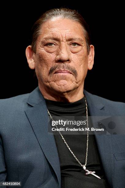 Actor Danny Trejo speaks onstage during the 'From Dusk Til Dawn: The Series' panel discussion at the El Rey Network portion of the 2015 Summer TCA...