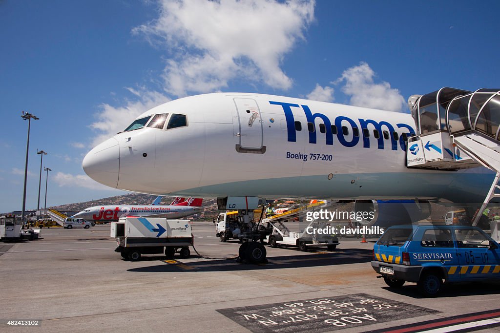 Thomas Cook Boeing 757-200 on the tarmac at Funchal airport