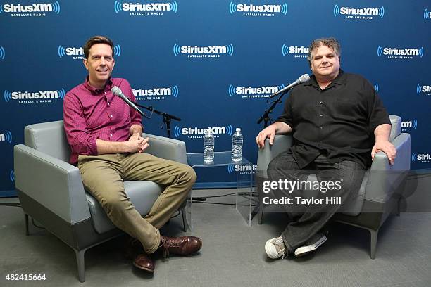 Ed Helms is interviewed by Ron Bennington at the SiriusXM Studios on July 30, 2015 in New York City.