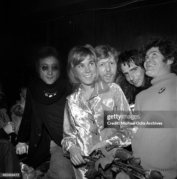 Drinking buddies known as 'The Hollywood Vampires' (L-R -- John Lennon , Harry Nilsson, Alice Cooper and Micky Dolenz celebrate an early Thanksgiving...