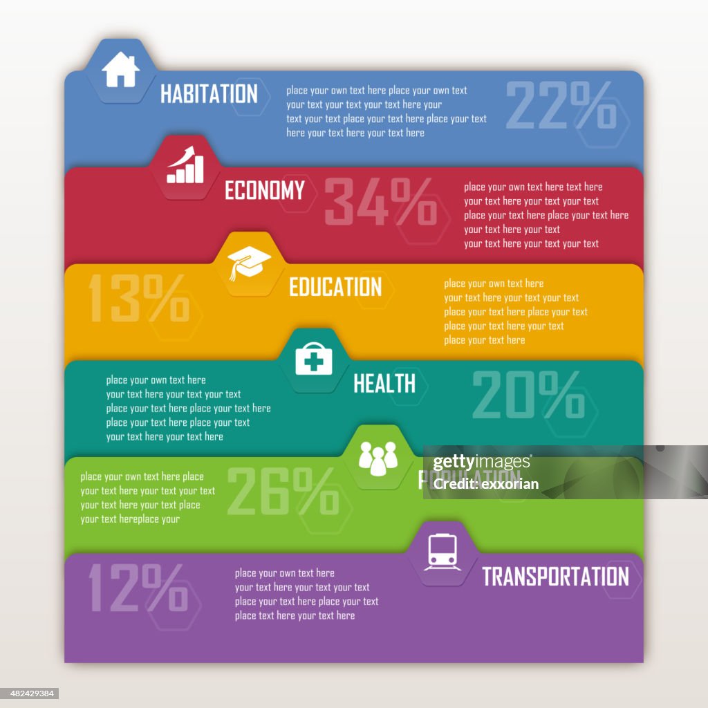 Hexagonal forma elementos para infográficos