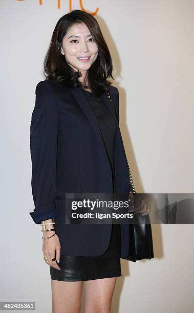 Oh Yoon-Ah poses for photographs during the Clarisonic 'Conference for healthy skin' at The Plaza on March 31, 2014 in Seoul, South Korea.