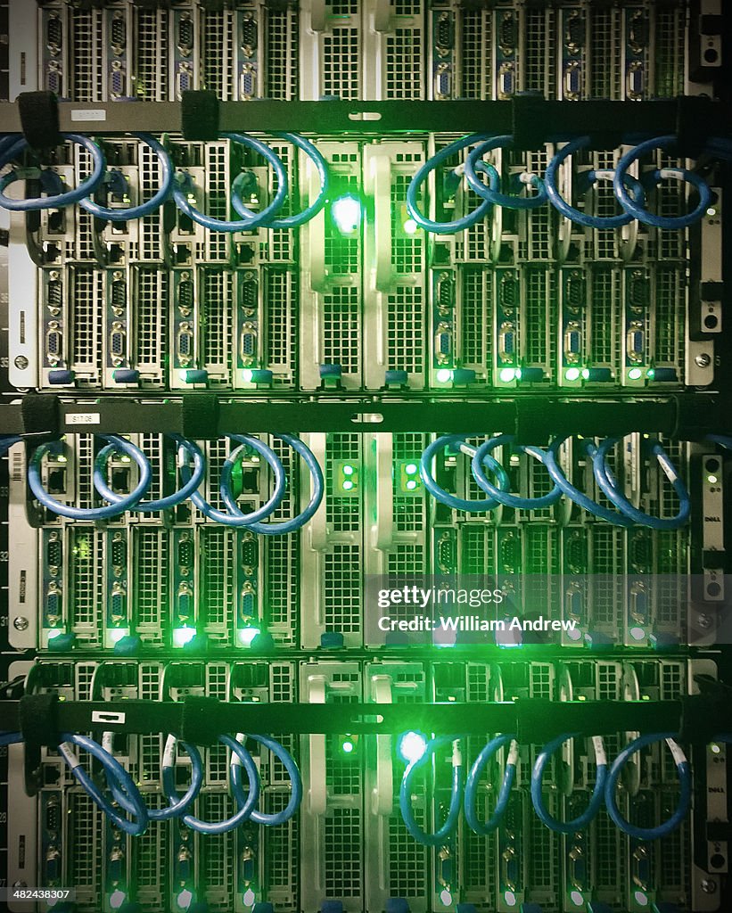 Abstract details of computer servers