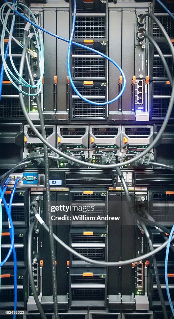 Close-up details of server equipment