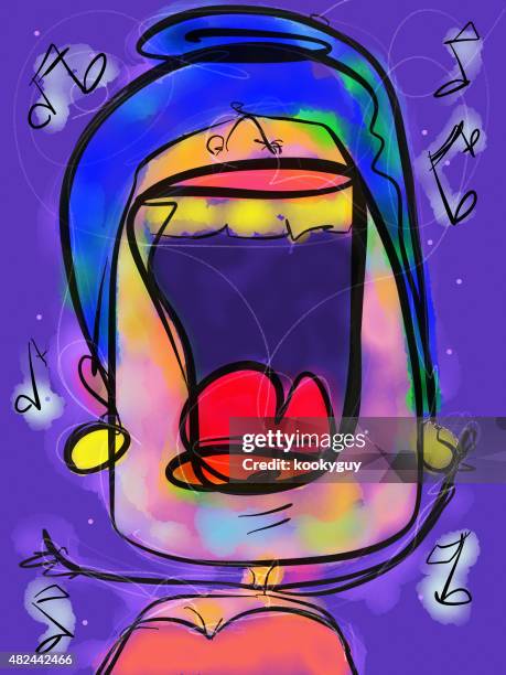 opera diva singing - audition stock illustrations