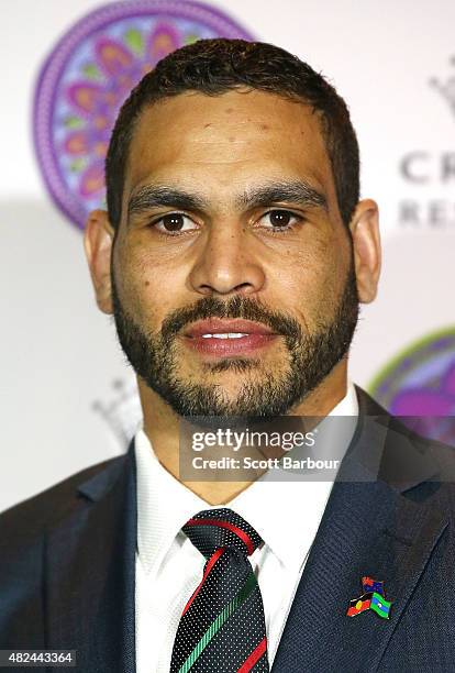 Greg Inglis, South Sydney Rabbitohs NRL captain poses during the launch of Crown Resorts' second Reconciliation Action Plan on July 31, 2015 in...