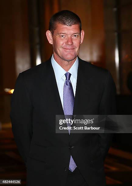 James Packer, Crown Resorts Chairman arrives as he launches Crown Resorts' second Reconciliation Action Plan on July 31, 2015 in Melbourne,...