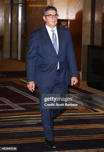 Andrew Demetriou, Director of Crown Resorts arrives at Crown Resorts' second Reconciliation Action Plan launch on July 31, 2015 in Melbourne,...