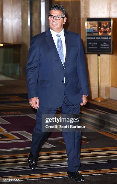 Andrew Demetriou, Director of Crown Resorts arrives at Crown Resorts' second Reconciliation Action Plan launch on July 31, 2015 in Melbourne,...