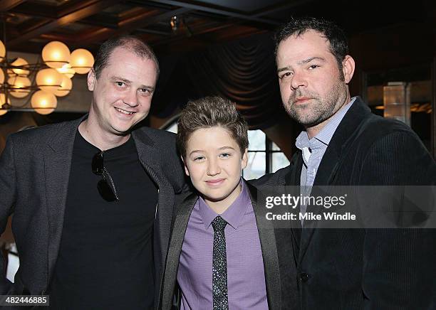 Director Mike Flanagan, Garrett Ryan and Rory Cochrane attend the pre-reception for the screening of Relativity Media's "Oculus" at The Roosevelt...