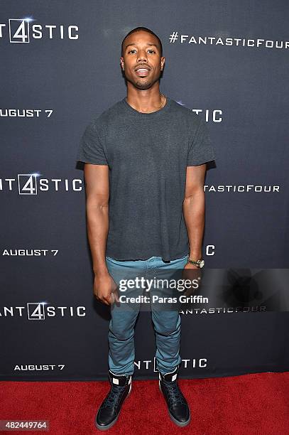 Actor Michael B. Jordan attends "Fantastic Four" Atlanta VIP screening at Cinebistro on July 30, 2015 in Atlanta, Georgia.