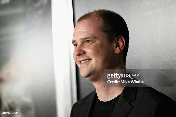 Director Mike Flanagan arrives at the screening of Relativity Media's "Oculus" at TCL Chinese 6 Theatres on April 3, 2014 in Hollywood, California.