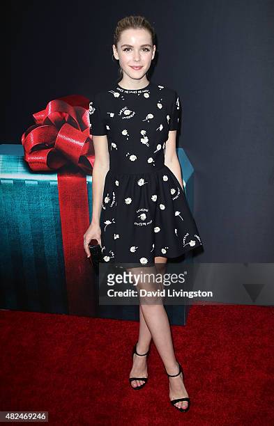 Actress Kiernan Shipka attends STX Entertainment's "The Gift" Los Angeles premiere at Regal Cinemas L.A. Live on July 30, 2015 in Los Angeles,...