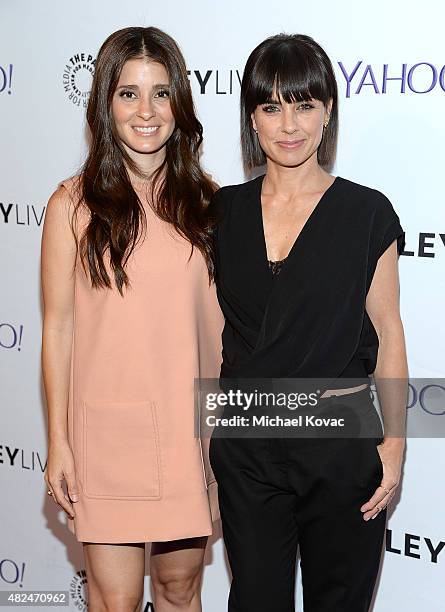 Actresses Shiri Appleby and Constance Zimmer attend Paley Live: An Evening With Lifetime's "UnREAL" on July 30, 2015 in Los Angeles, California.