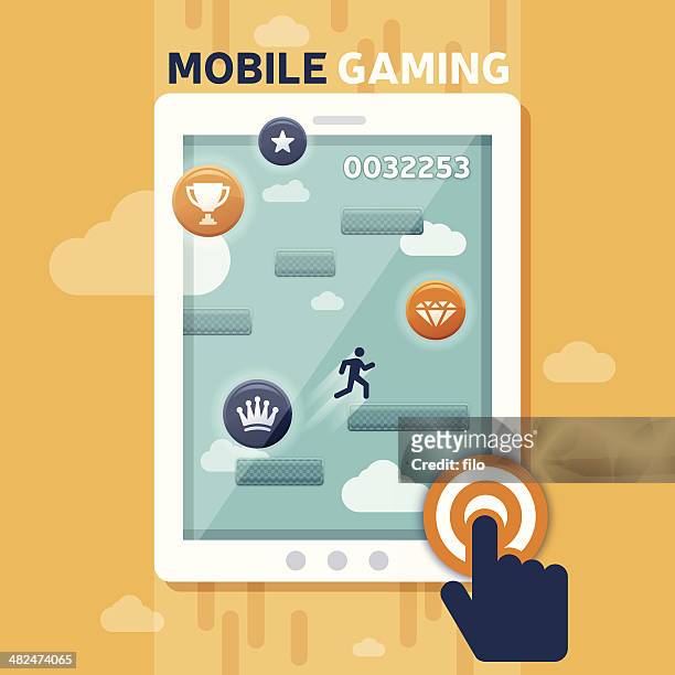 mobile gaming - mobile game stock illustrations