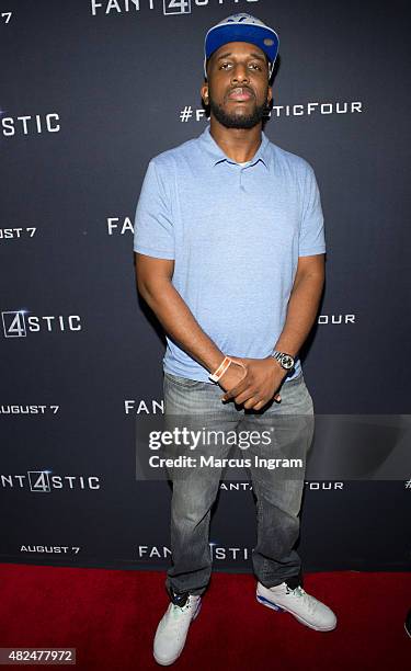 Sirus XM DJ Scream attends "Fantastic Four" Atlanta VIP Screening at Cinebistro on July 30, 2015 in Atlanta, Georgia.
