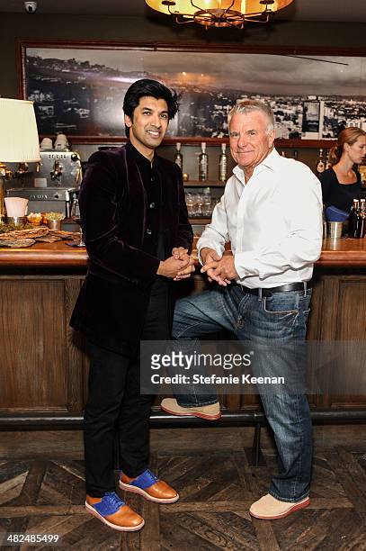 Amar Singh and guest attend REVISIT Launch Party on April 3, 2014 in Los Angeles, California.