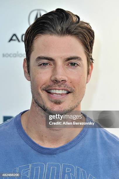 Actor Josh Henderson attends the Clayton Kershaw's 3rd Annual PingPong4Purpose tournament at Dodger Stadium on July 30, 2015 in Los Angeles,...