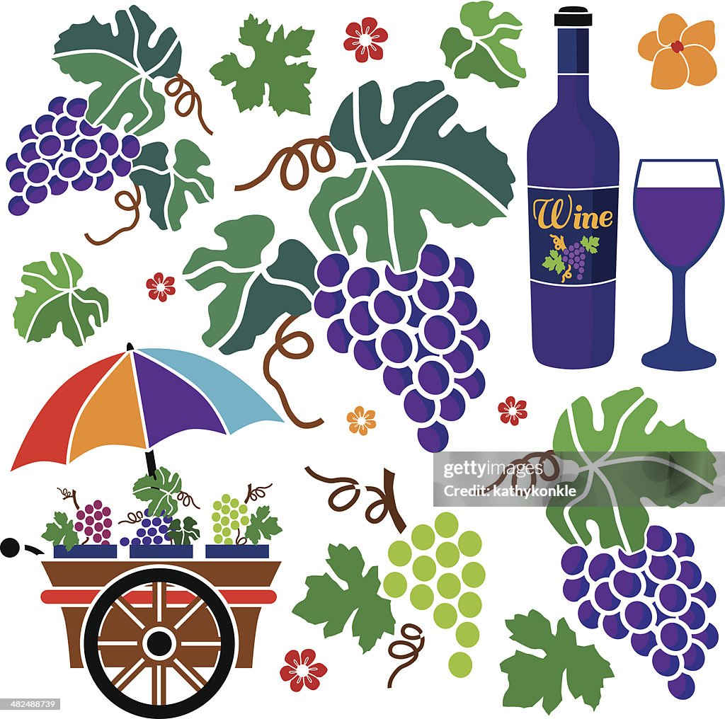 Graps Design Grapes Design Elements High-Res Vector Graphic - Getty Images
