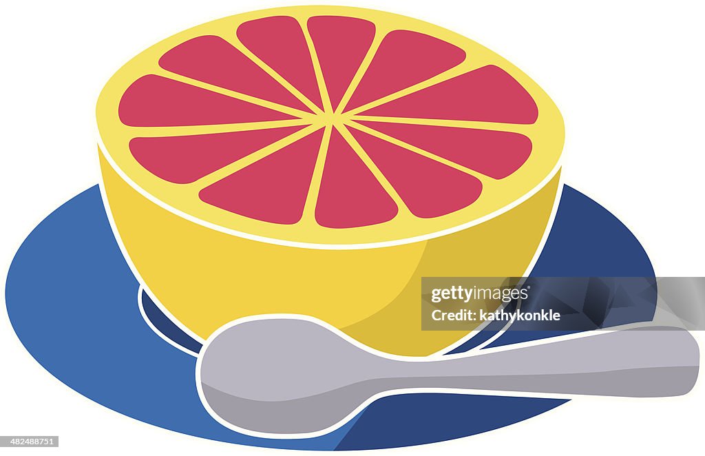 Pink grapefruit half