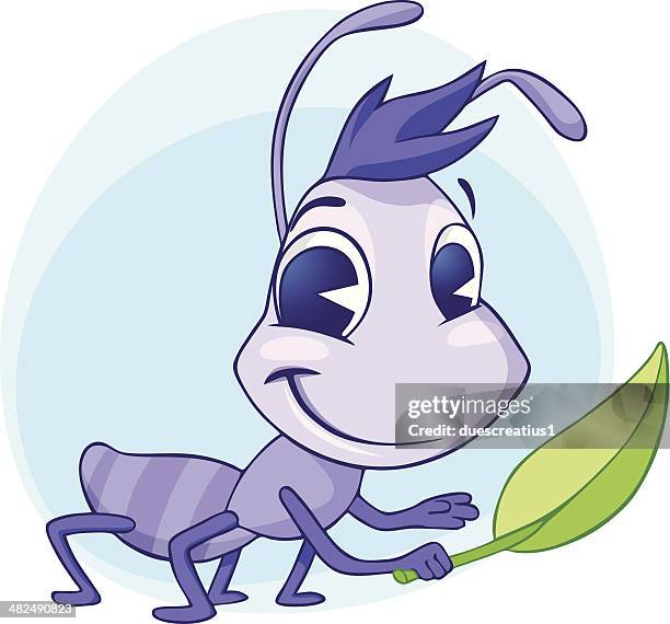 happy baby antz - ant leaf stock illustrations