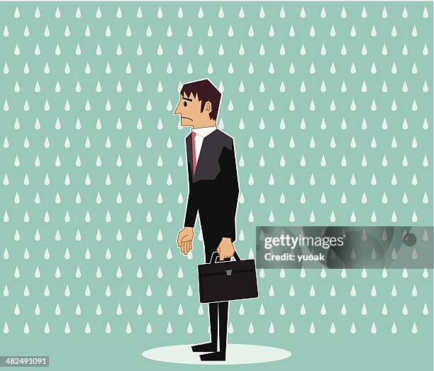 bad day - drenched stock illustrations