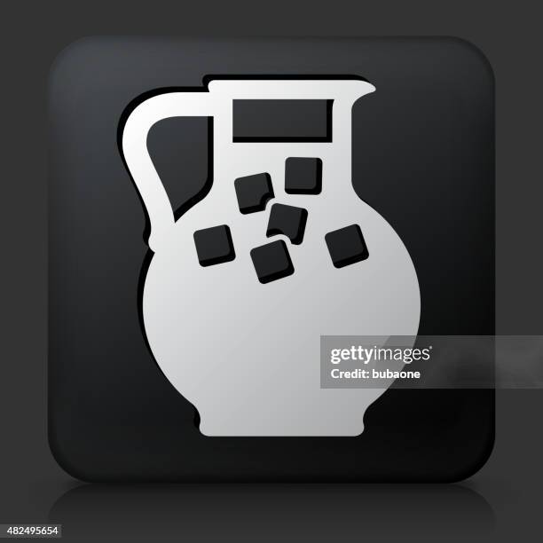 black square button with juice jug - fruit punch stock illustrations