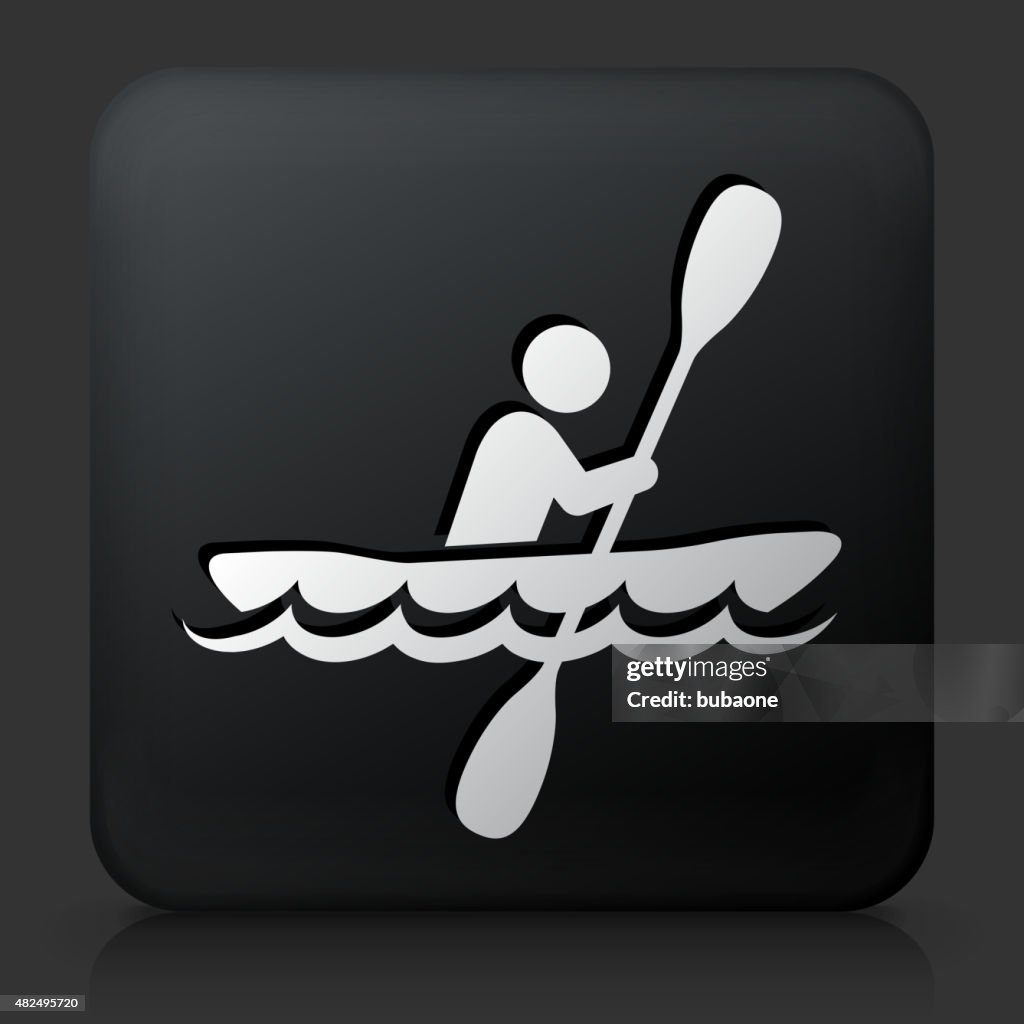 Black Square Button with Paddleboat Icon