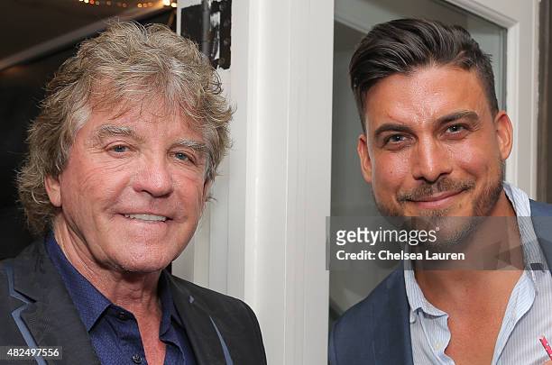 Personalities Ken Todd and Jax Taylor attend Katie Maloney's Pucker and Pout launch party at Frederic Fekkai Hair Salon on July 30, 2015 in Beverly...