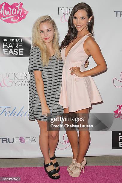 Cortney Van Olphen and sister, TV personality Scheana Marie attend Katie Maloney's Pucker and Pout launch party at Frederic Fekkai Hair Salon on July...