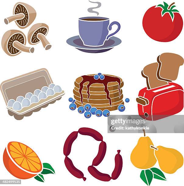pancake breakfast design elements - egg carton stock illustrations