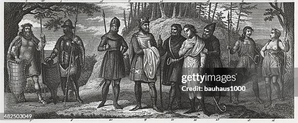 danish king and warriors - amazon warriors stock illustrations