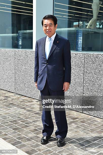 Minister Shimomura Hakubun visits Fondazione Prada on July 31, 2015 in Milan, Italy.
