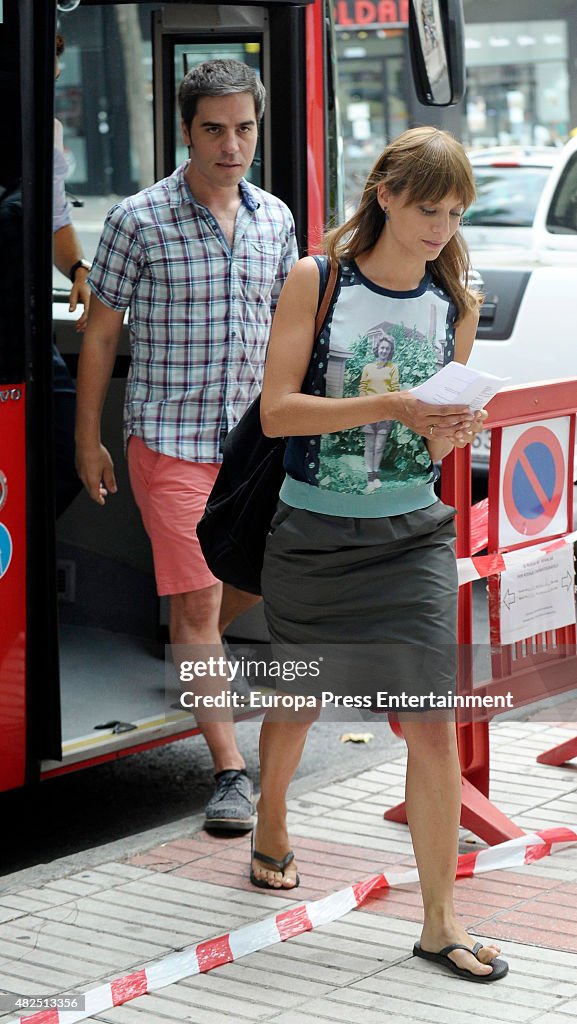 Hugo Silva and Michelle Jenner On Set Filming Of 'Tenemos Que Hablar'