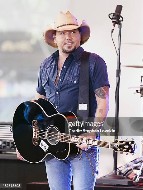 Jason Aldean performs on NBC's "Today" at Rockefeller Plaza on July 31, 2015 in New York City.