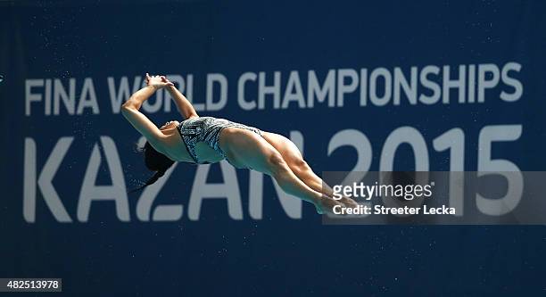 Arantxa E. Chavez Munoz of Mexico competes in the Women's 3m Springboard Diving Semi-finals on day seven of the 16th FINA World Championships at the...