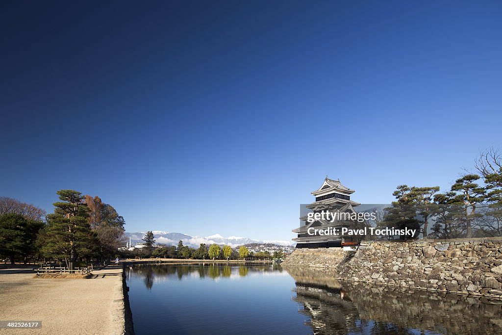 Matsumoto Castle with Japanese Alps