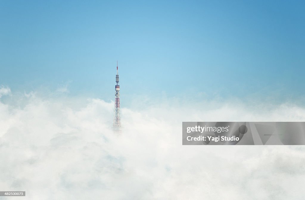 Tower covering in clouds