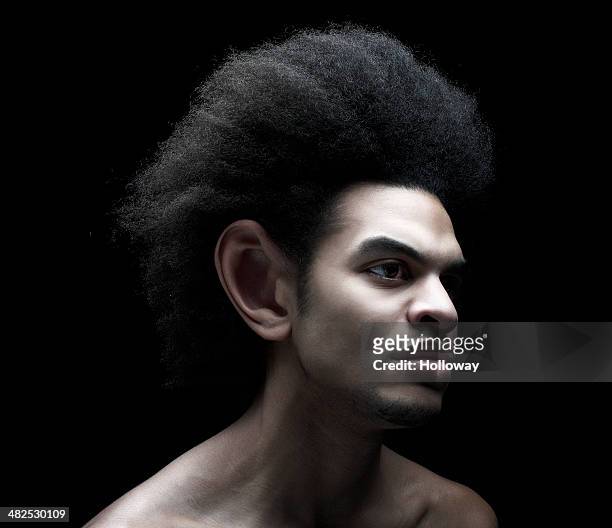 big ear - afro man stock pictures, royalty-free photos & images